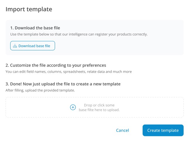 Figure 4. Template import screen