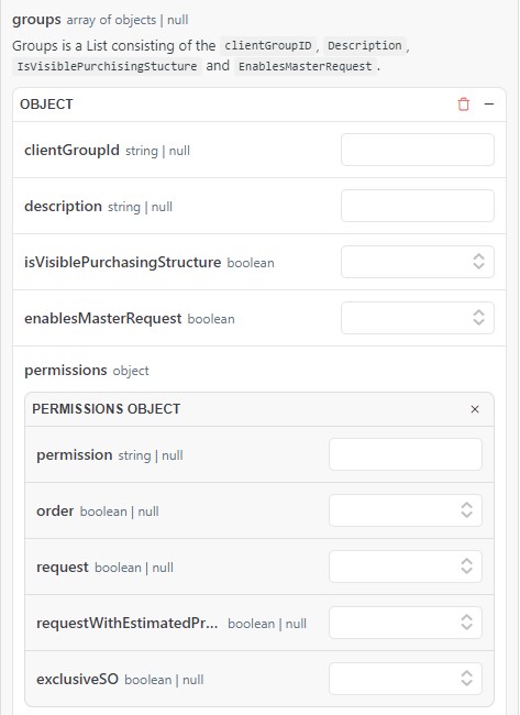 Image of Product Groups and Permissions