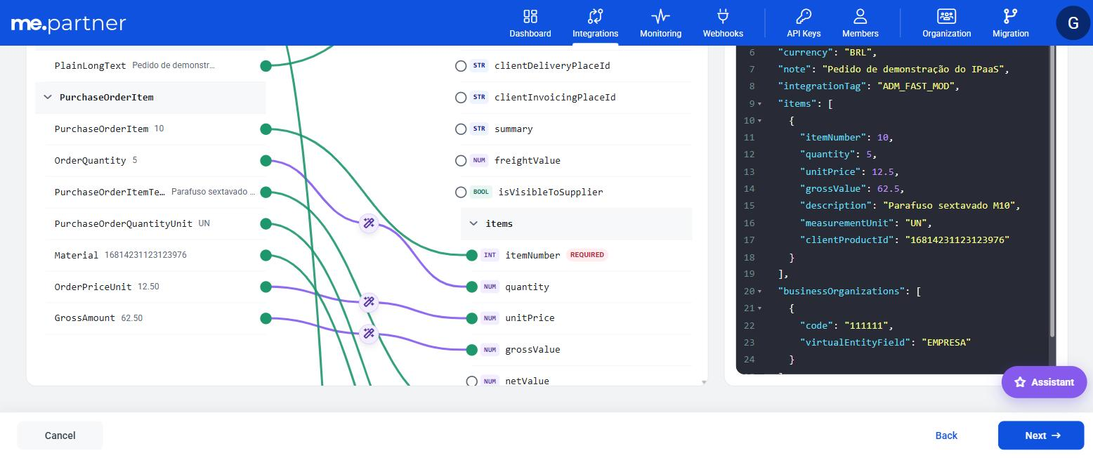 Figure 1. Inbound mapping with the result preview