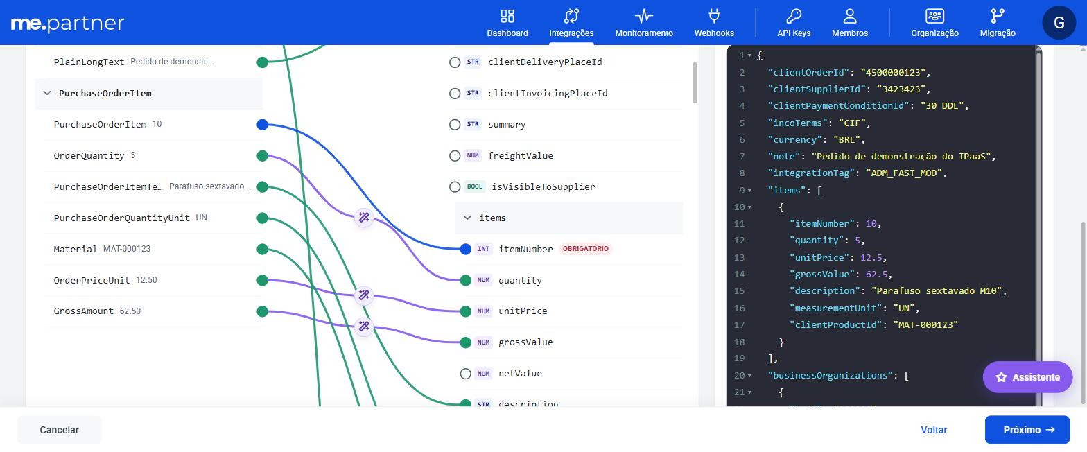 Figura 1. Mapeamento Inbound com a prévia do resultado